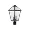 Z-Lite Talbot 3 Light Outdoor Post Mount Fixture, Black & Clear Beveled 579PHBR-BK - alternate 4
